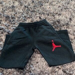 Jordan Boys Jumpman Sweatpants Black w Red Logo 5-6 year old